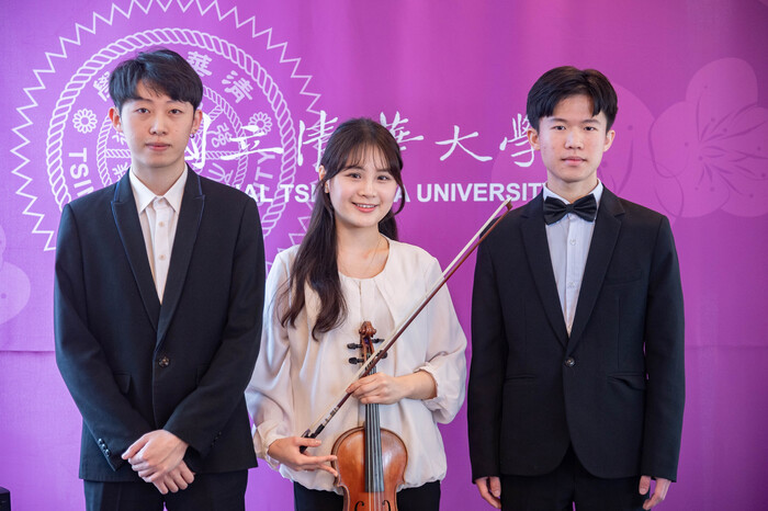 春之清華藝術節將呈獻6場音樂會。左起清華音樂系學生郭浩彬、黃寶萱、湯竣宇。