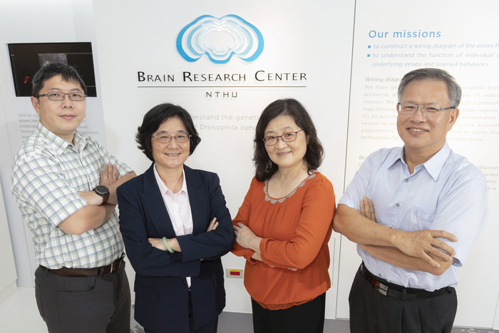 清華生科團隊江安世教授 (右起)、楊嘉鈴教授、張大慈教授、林彥穎博士研發3D數位病理影像系統。